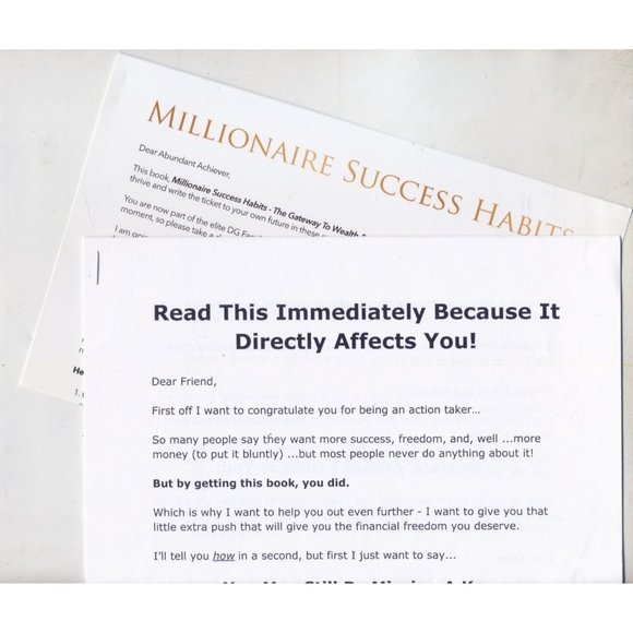 MILLIONAIRE SUCCESS HABITS by DEAN GRAZIOSI, Brand-new from publisher, inc. pape - Picture 3 of 3